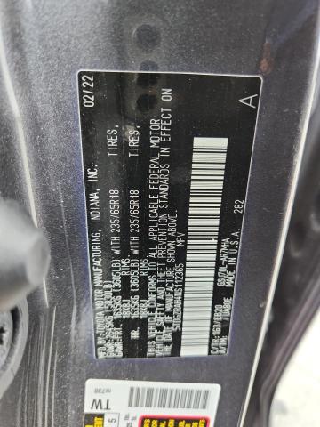 5TDGZRAH4NS112365 - 2022 TOYOTA HIGHLANDER XLE გრაფიტი ფოტო 14