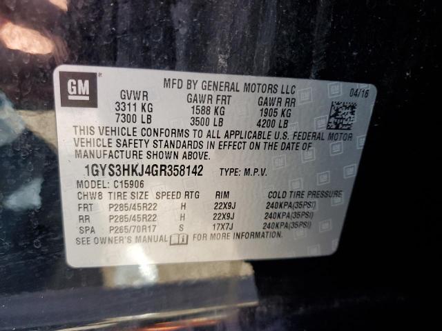 1GYS3HKJ4GR358142 - 2016 CADILLAC ESCALADE ESV LUXURY BLACK photo 13