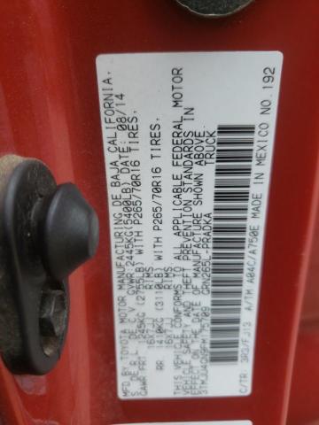 3TMJU4GN9FM175709 - 2015 TOYOTA TACOMA DOUBLE CAB PRERUNNER RED photo 13