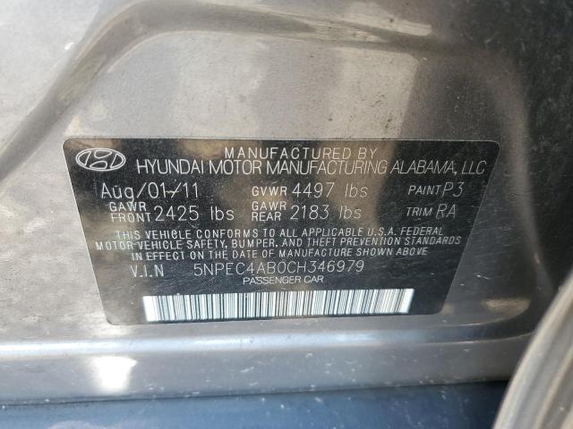 5NPEC4AB0CH346979 - 2012 HYUNDAI SONATA SE 灰色 照片 12