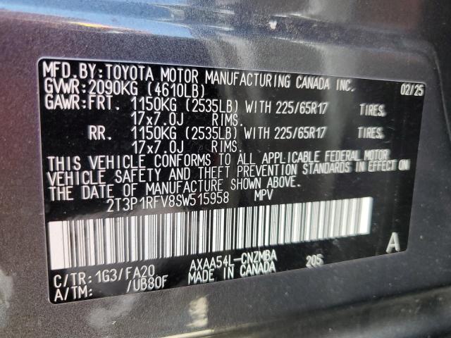 2T3P1RFV8SW515958 - 2025 TOYOTA RAV4 XLE GRAY photo 13