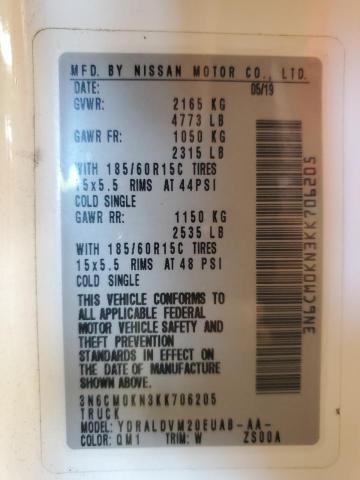 3N6CM0KN3KK706205 - 2019 NISSAN NV200 2.5S 白色 照片 12
