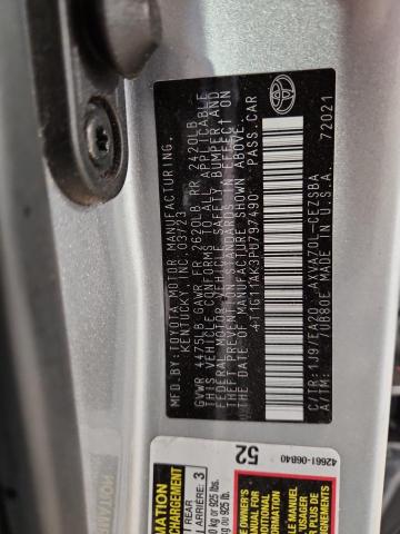 4T1G11AK3PU797490 - 2023 TOYOTA CAMRY SE NIGHT SHADE SILVER photo 12