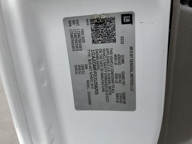 1GAZGMFP2J1258295 - 2018 CHEVROLET EXPRESS G3 LT WHITE photo 13