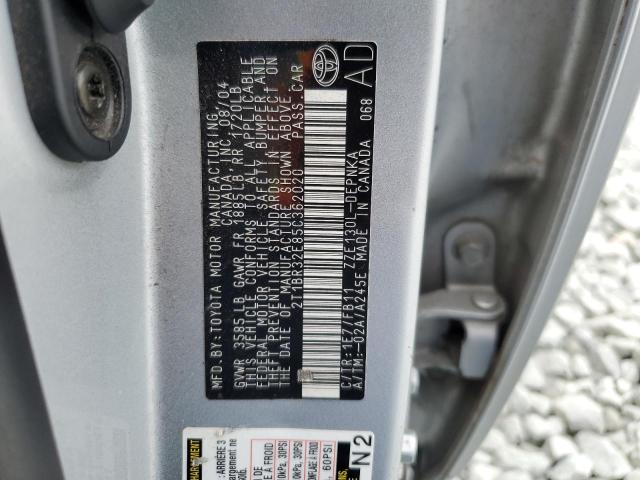 2T1BR32E85C362020 - 2005 TOYOTA COROLLA CE SILVER photo 12