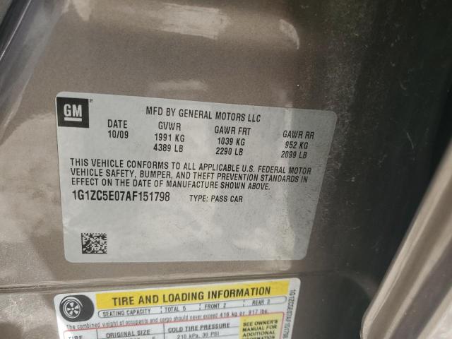 1G1ZC5E07AF151798 - 2010 CHEVROLET MALIBU 1LT 棕色 照片 13