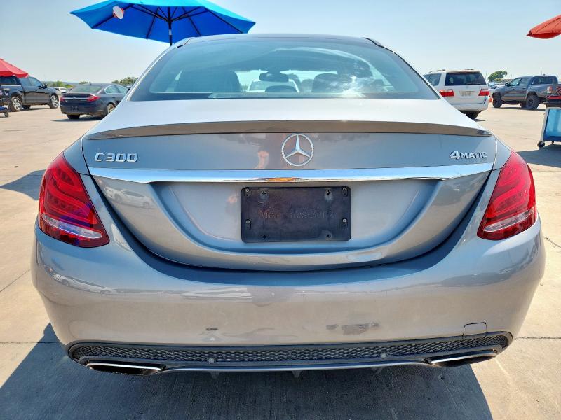 55SWF4KB0FU088068 - 2015 MERCEDES-BENZ C 300 4MATIC SILVER photo 6