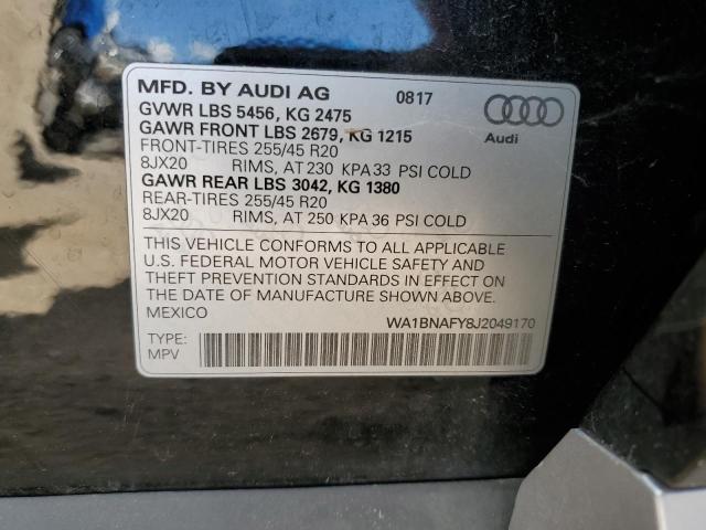 WA1BNAFY8J2049170 - 2018 AUDI Q5 PREMIUM PLUS BLACK photo 12