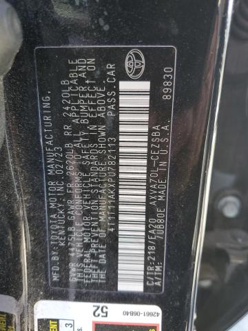 4T1T11AKXPU782113 - 2023 TOYOTA CAMRY SE NIGHT SHADE BLACK photo 12