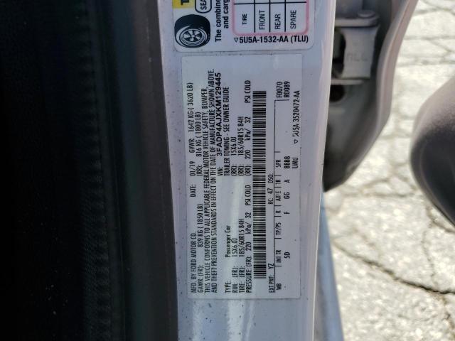 3FADP4AJXKM129445 - 2019 FORD FIESTA S WHITE photo 12