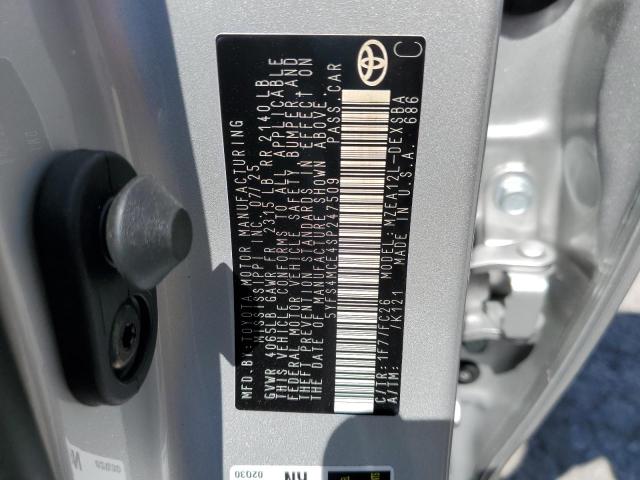 5YFS4MCE4SP247509 - 2025 TOYOTA COROLLA SE SILVER photo 12