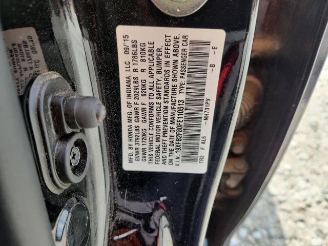 19XFB2F80FE110513 - 2015 HONDA CIVIC EX BLACK photo 12
