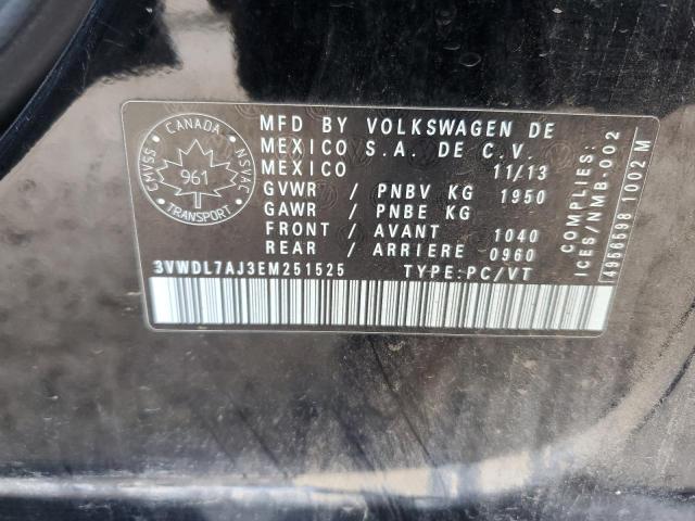 3VWDL7AJ3EM251525 - 2014 VOLKSWAGEN JETTA TDI BLACK photo 12