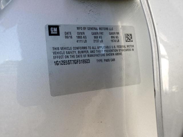 1G1ZE5ST7GF318923 - 2016 CHEVROLET MALIBU LT SILVER photo 12