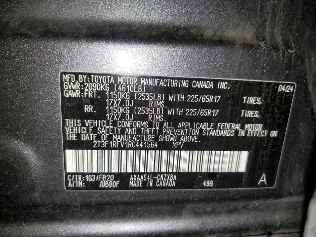 2T3F1RFV1RC441564 - 2024 TOYOTA RAV4 LE GRAY photo 14