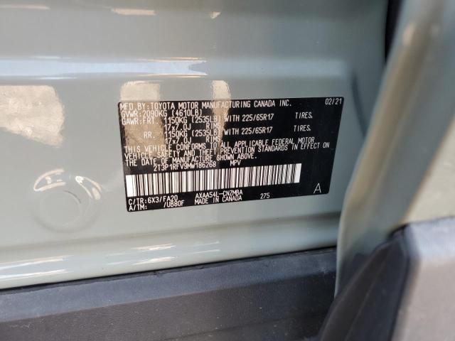 2T3P1RFV9MW186268 - 2021 TOYOTA RAV4 XLE TEAL photo 13