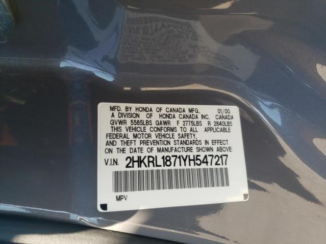 2HKRL1871YH547217 - 2000 HONDA ODYSSEY EX GRAY photo 13