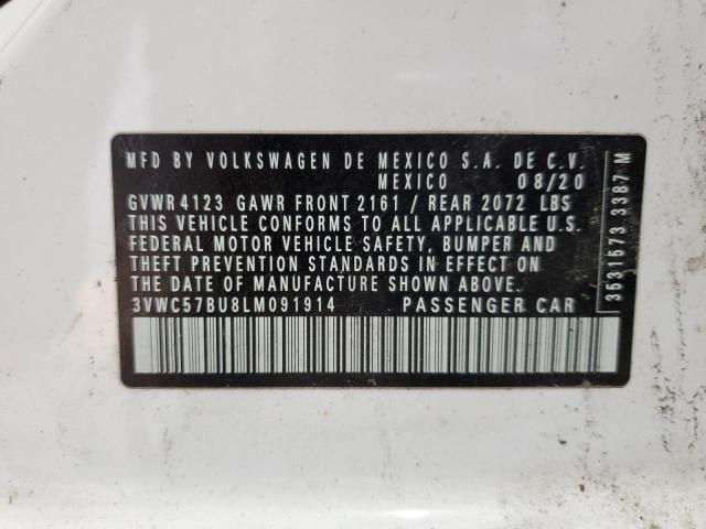 3VWC57BU8LM091914 - 2020 VOLKSWAGEN JETTA S Ağ foto 13