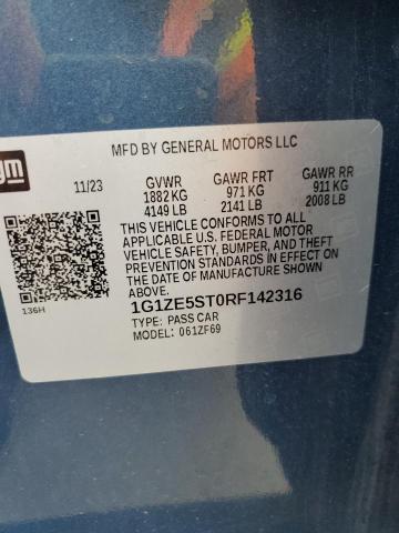 1G1ZE5ST0RF142316 - 2024 CHEVROLET MALIBU PREMIER BLUE photo 12