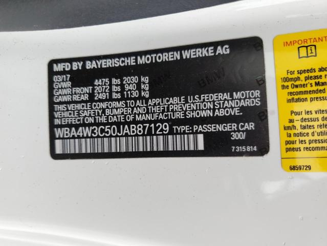 WBA4W3C50JAB87129 - 2018 BMW 430I WHITE photo 12