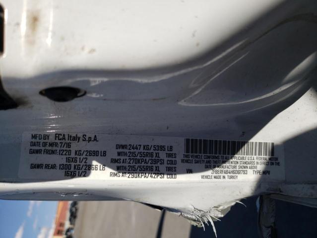 ZFBERFAB4H6D61793 - 2017 RAM PROMASTER თეთრი ფოტო 13