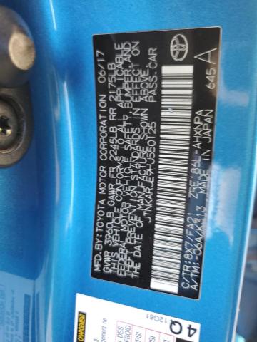 JTNKARJE9HJ550125 - 2017 TOYOTA COROLLA IM أزرق صورة 12