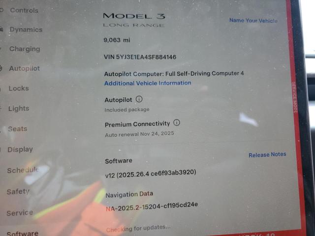 5YJ3E1EA4SF884146 - 2025 TESLA MODEL 3 灰色 照片 9