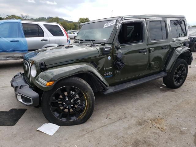 1C4JJXP68MW660343 - 2021 JEEP WRANGLER U SAHARA 4XE GREEN photo 1