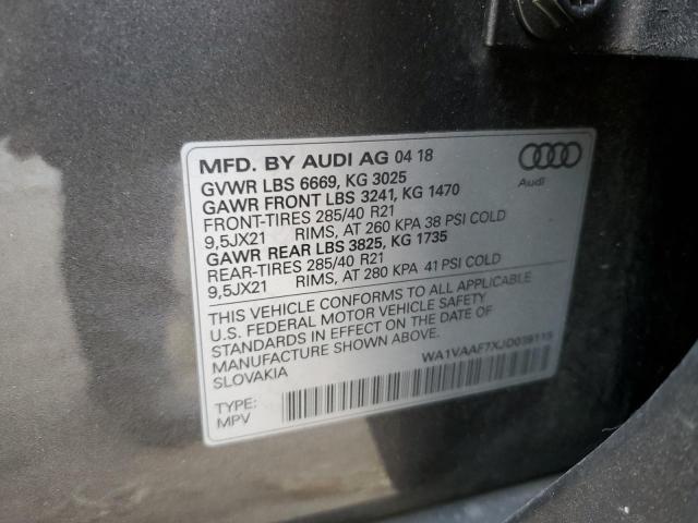 WA1VAAF7XJD039115 - 2018 AUDI Q7 PRESTIGE GRAY photo 13