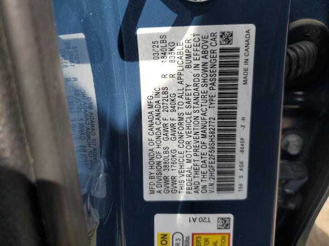 2HGFE2F59SH582772 - 2025 HONDA CIVIC SPORT 蓝色 照片 13