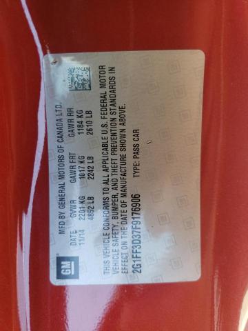 2G1FF3D37F9176906 - 2015 CHEVROLET CAMARO LT 红色 照片 12