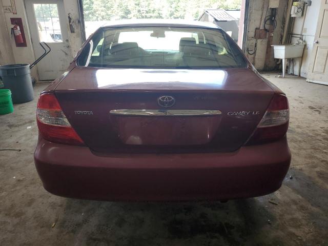 4T1BE32K54U270023 - 2004 TOYOTA CAMRY LE BURGUNDY photo 6