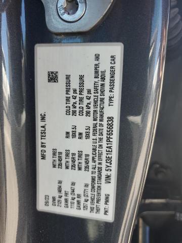 5YJ3E1EA1PF656838 - 2023 TESLA MODEL 3 Серый фото 12