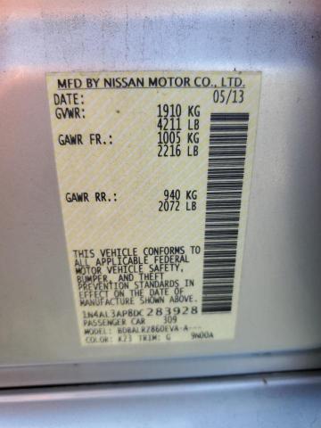 1N4AL3AP8DC283928 - 2013 NISSAN ALTIMA 2.5 银色 照片 12