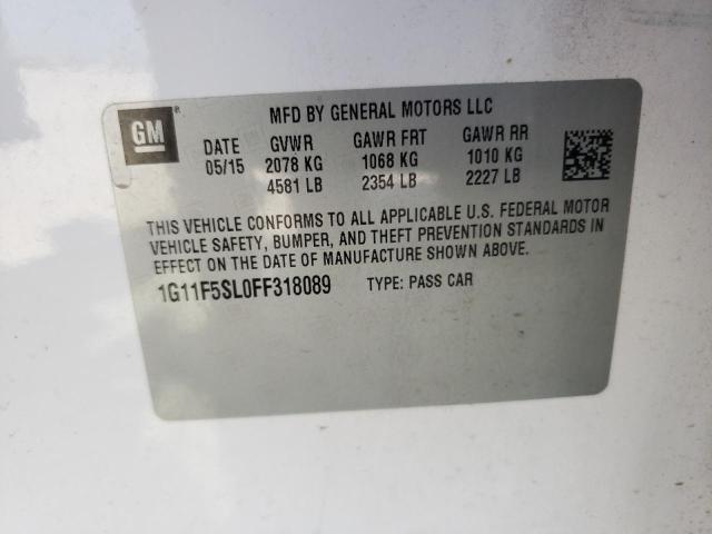 1G11F5SL0FF318089 - 2015 CHEVROLET MALIBU LTZ თეთრი ფოტო 12