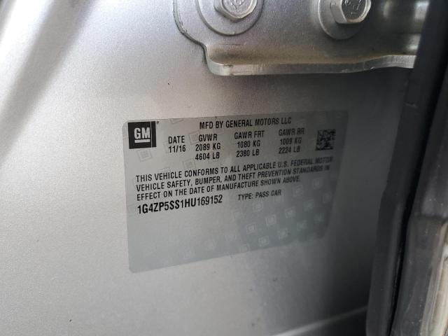 1G4ZP5SS1HU169152 - 2017 BUICK LACROSSE ESSENCE ვერცხლისფერი ფოტო 12