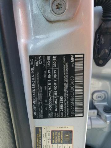 4JGDA5HB6CA003660 - 2012 MERCEDES-BENZ ML 350 4MATIC SILVER photo 13