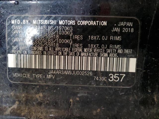 JA4AR3AW9JU002526 - 2018 MITSUBISHI OUTLANDER ES 黑色 照片 12
