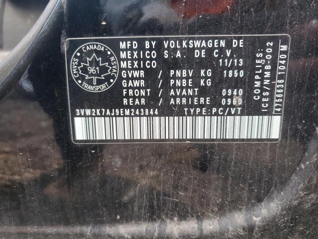 3VW2K7AJ9EM243844 - 2014 VOLKSWAGEN JETTA BASE შავი ფოტო 14