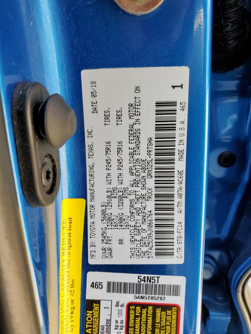 5TFAZ5CN9JX066764 - 2018 TOYOTA TACOMA DOUBLE CAB Bleu photo 13