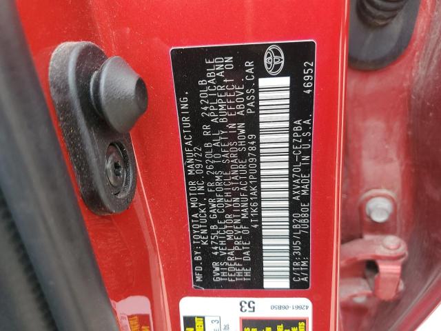 4T1K61AK1PU097849 - 2023 TOYOTA CAMRY XSE 红色 照片 13