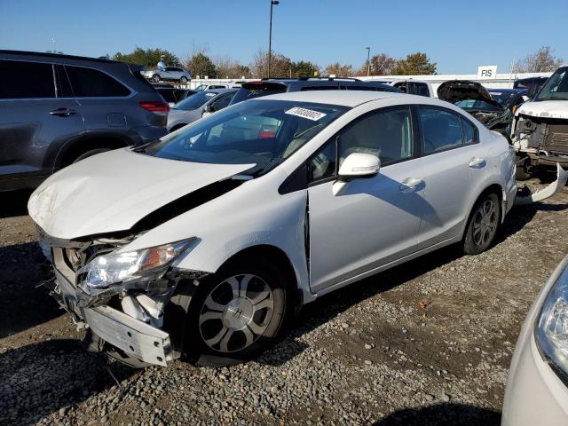 19XFB4F34DE202253 - 2013 HONDA CIVIC HYBRID L WHITE photo 1