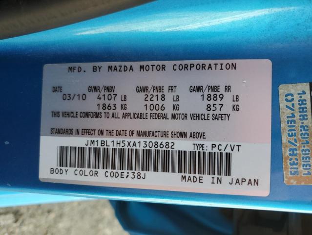 JM1BL1H5XA1308682 - 2010 MAZDA 3 S BLUE photo 13