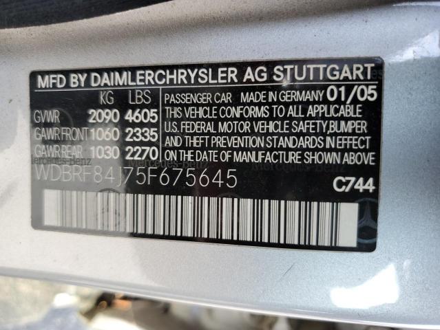 WDBRF84J75F675645 - 2005 MERCEDES-BENZ C 320 4MATIC SILVER photo 12