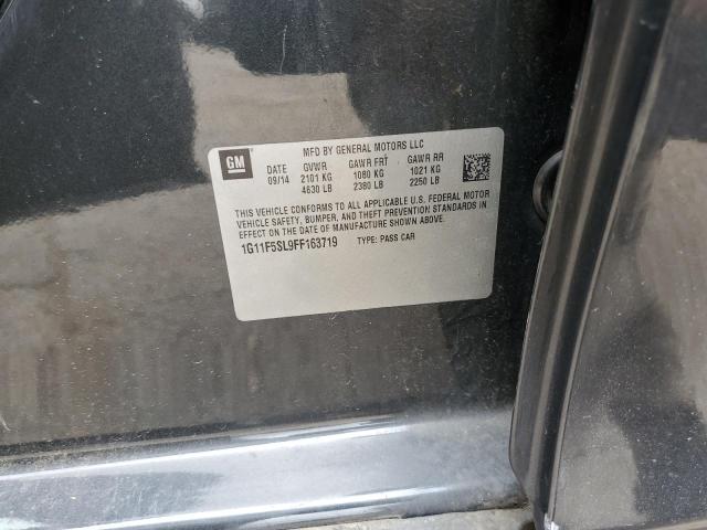 1G11F5SL9FF163719 - 2015 CHEVROLET MALIBU LTZ ნაცრისფერი ფოტო 12