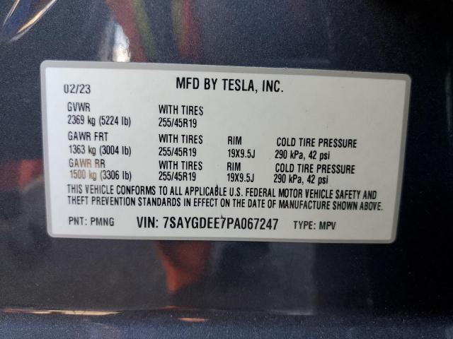 7SAYGDEE7PA067247 - 2023 TESLA MODEL Y 灰色 照片 13