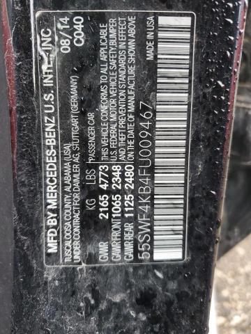 55SWF4KB4FU009467 - 2015 MERCEDES-BENZ C 300 4MATIC BLACK photo 12