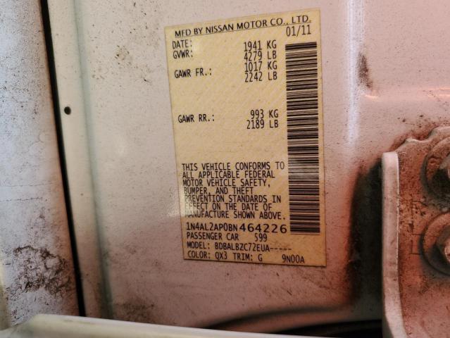 1N4AL2AP0BN464226 - 2011 NISSAN ALTIMA BASE WHITE photo 12