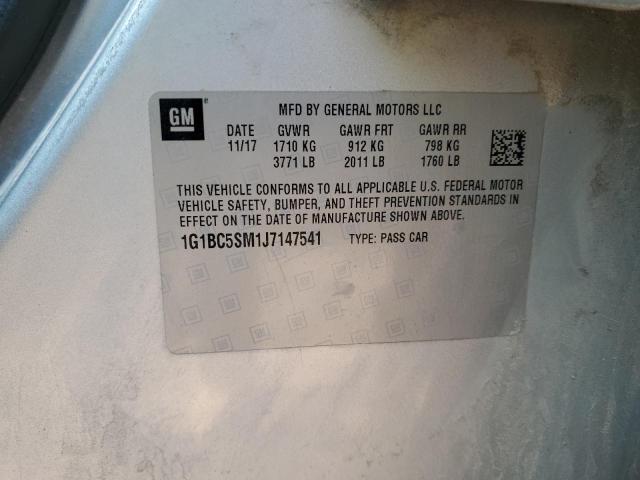 1G1BC5SM1J7147541 - 2018 CHEVROLET CRUZE LS فضي صورة 12