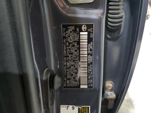 JTDKN3DP5C3005118 - 2012 TOYOTA PRIUS PLUG Сірий фото 13